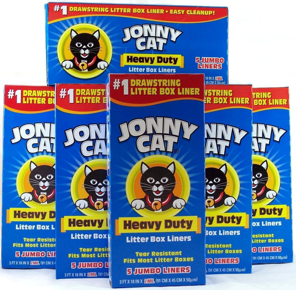 Jonny Cat litter box liners pack of 6 for easy cleanup and tear-resistant protection.