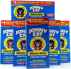 Jonny Cat litter box liners pack of 6 for easy cleanup and tear-resistant protection.