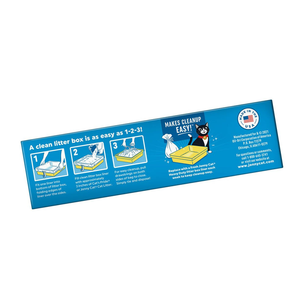 Jonny Cat standard-fit liners displayed for a typical litter box setup