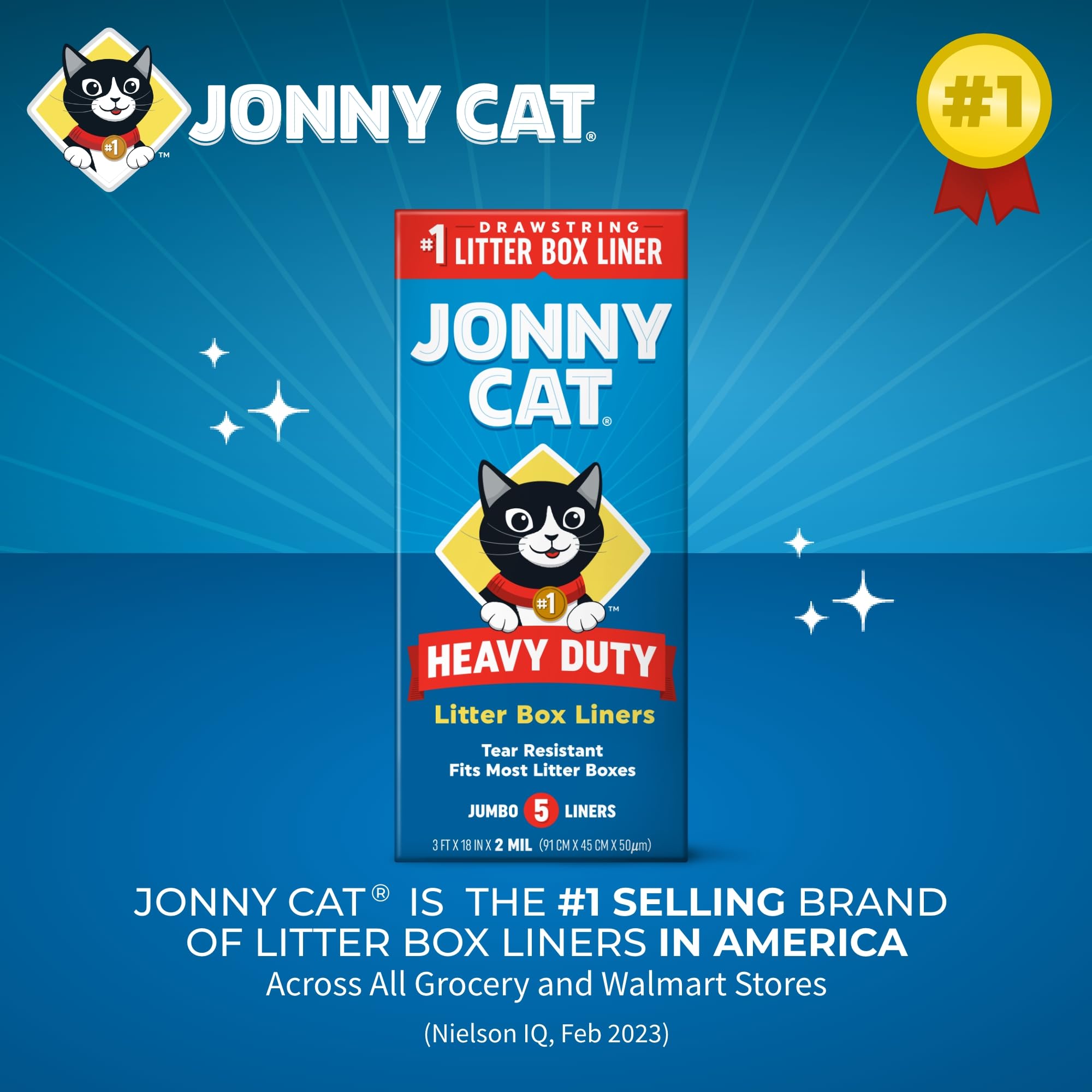 Jonny Cat one-size-fits-nearly-all liner covers standard litter boxes.
