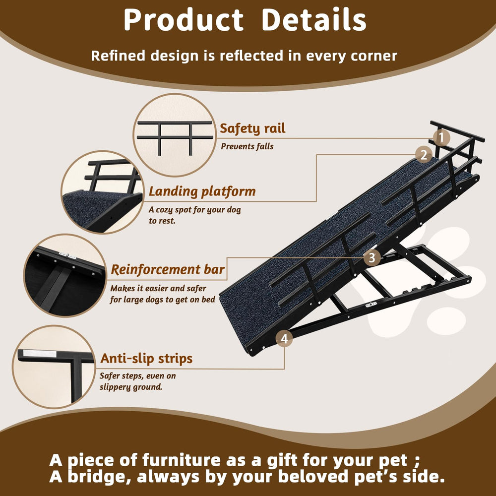 Five height settings up to 32 inches tailor the incline
