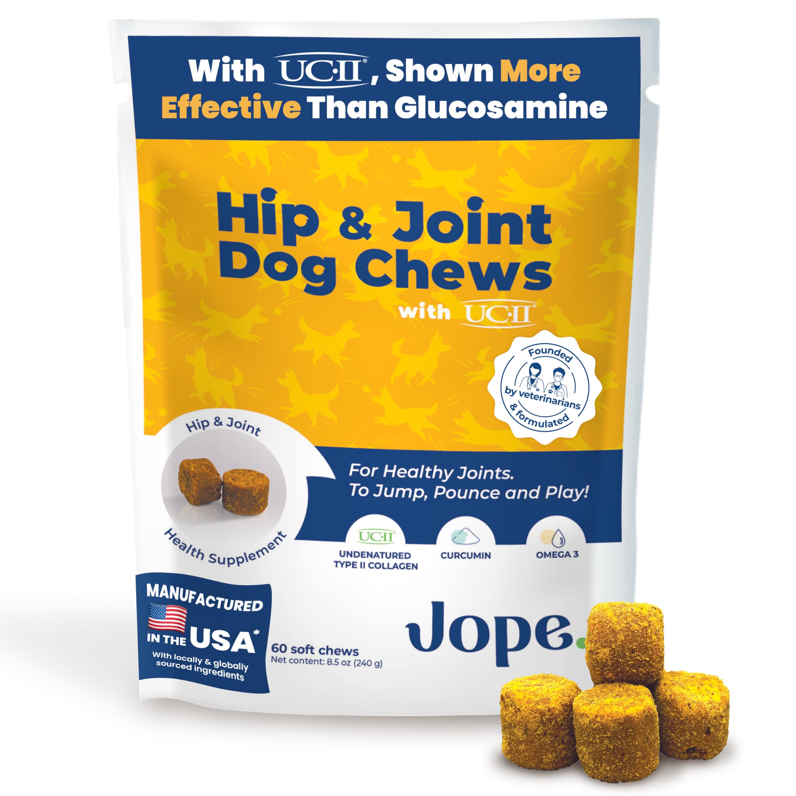 Jope hip joint chews pack supports daily mobility.