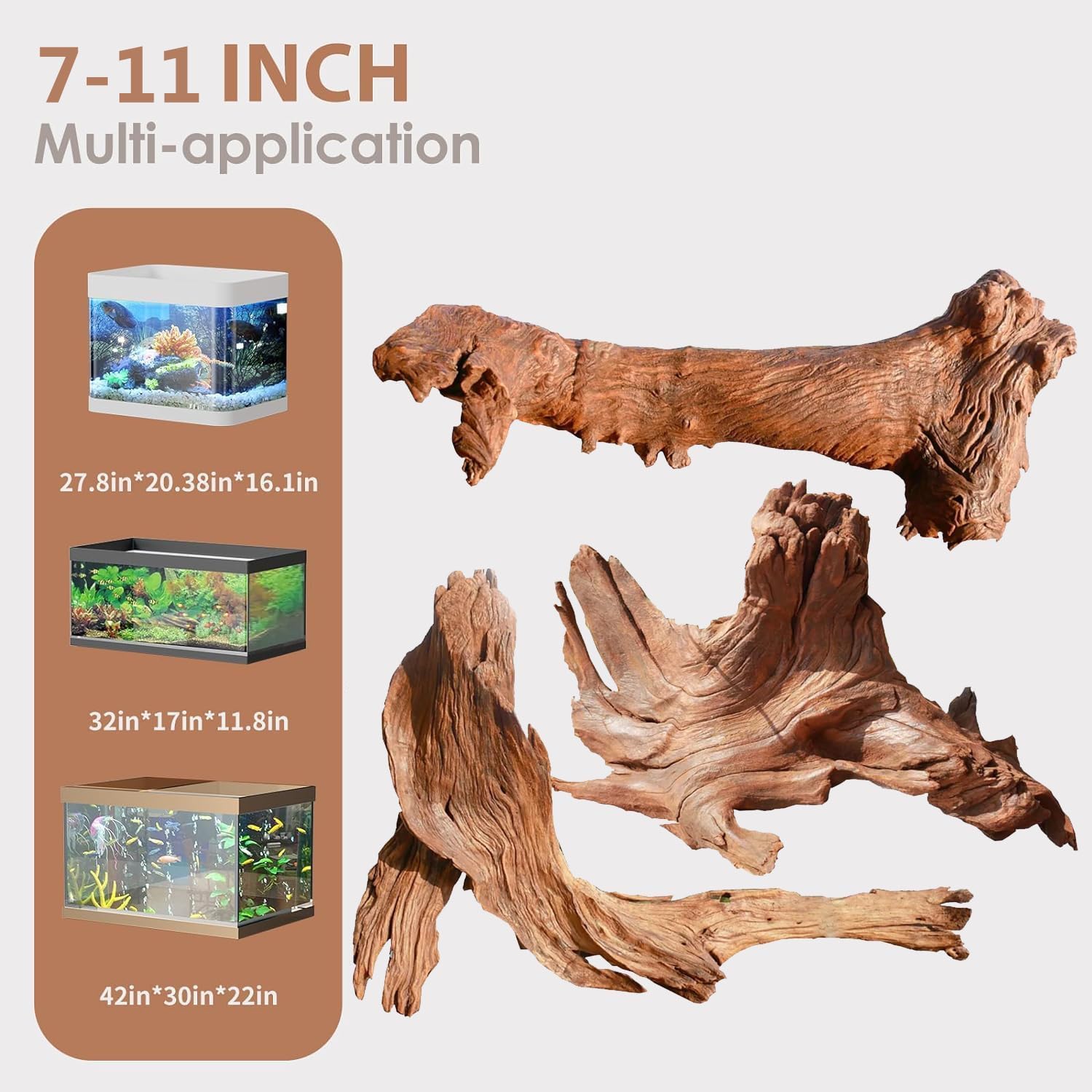 Jorewood driftwood low-tannin-release helps keep aquarium water clear and natural.