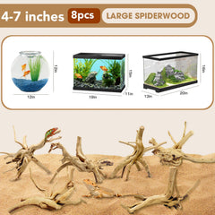 Jorewood spiderwood driftwood closeup in tank enhances decor
