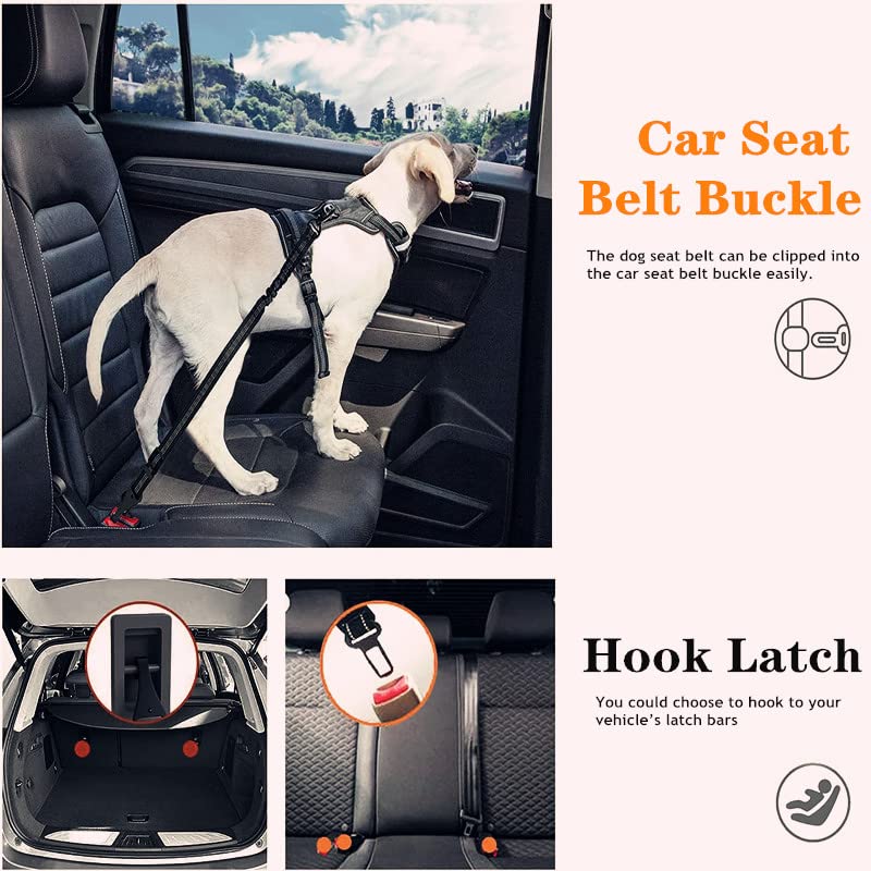 Jorohiker dog seatbelt reflective stitching enhances visibility at night.
