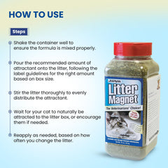 JorVet Litter Magnet shake lid demonstrating easy, mess-free application.