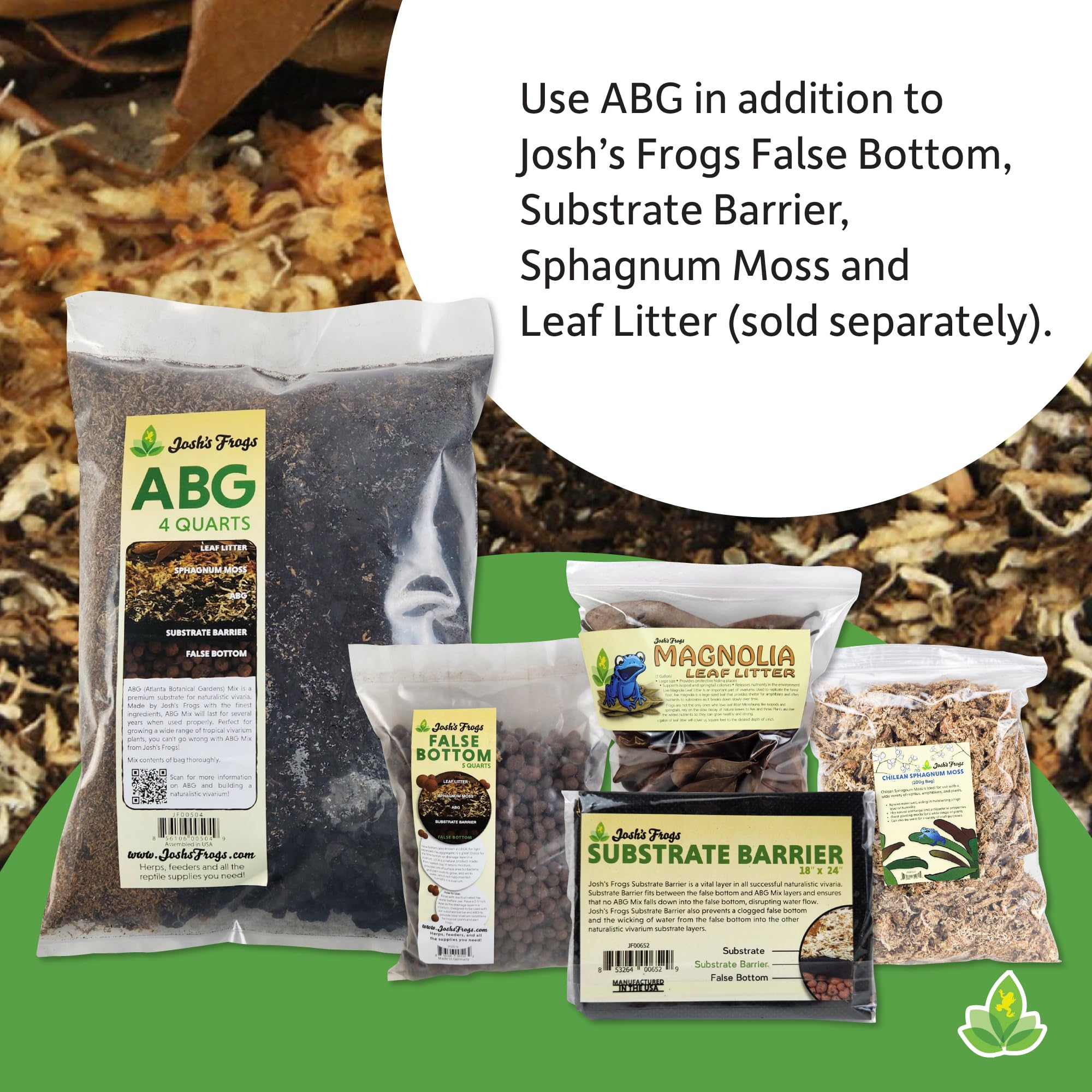 Josh's Frogs ABG Mix not for hermit crabs; see alternative biobeddings for those animals.