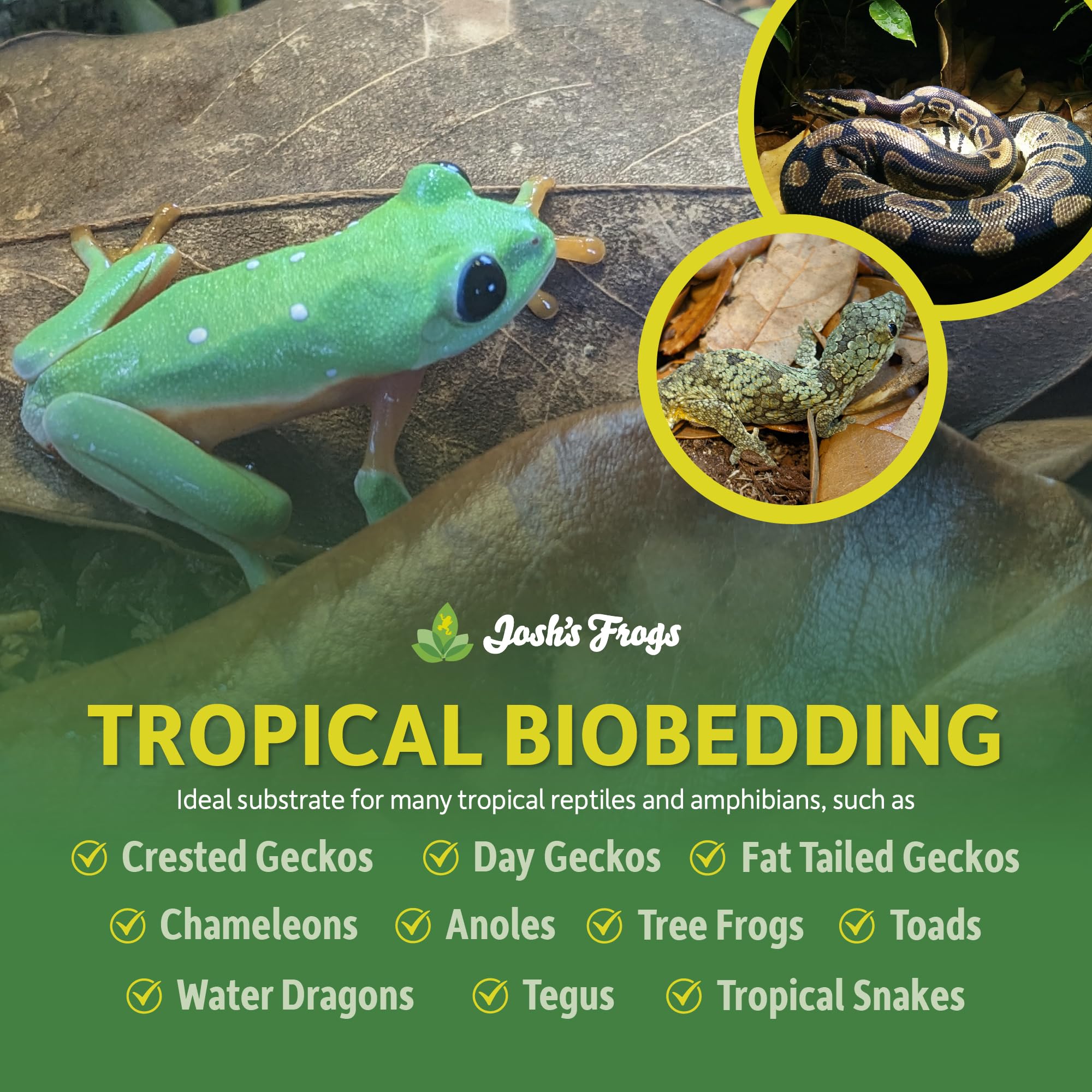Josh's Frogs BioBedding tropical substrate texture suitable for microfauna-friendly setups.
