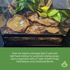Josh's Frogs BioBedding tropical substrate in a terrarium with natural look.