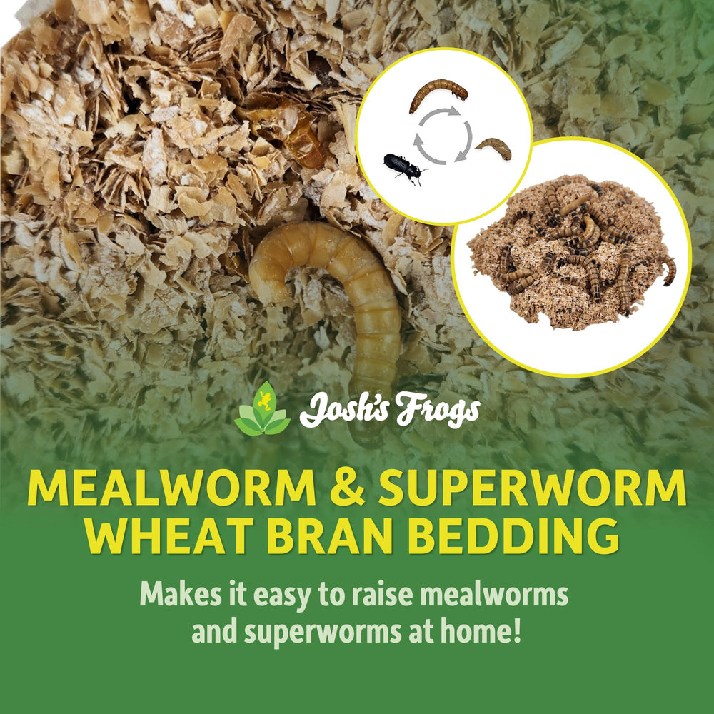 Closeup of Josh's Frogs mealworm wheat bran bedding showing fine texture.
