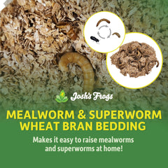 Closeup of Josh's Frogs mealworm wheat bran bedding showing fine texture.