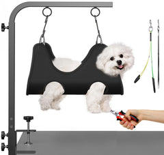 Josmimic adjustable dog grooming arm at 42-inch height for ergonomic pet grooming sessions