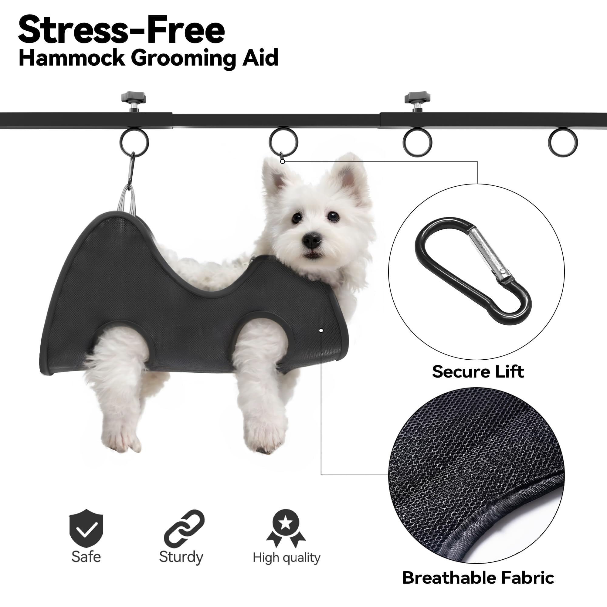 Josmimic dog grooming arm clamp up to 2.76 inches for secure mounting