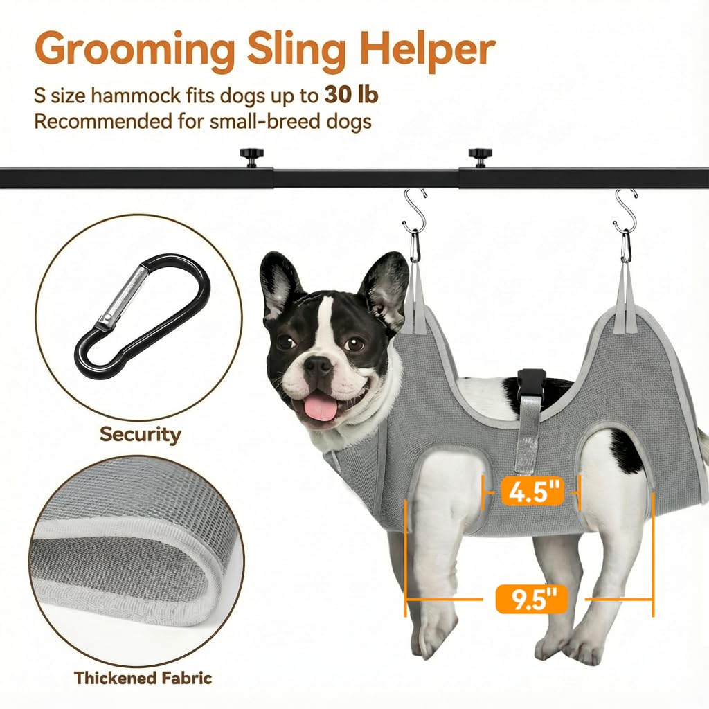 Josmimic H-shape stand provides stable support during grooming sessions.
