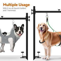 Josmimic grooming arm height adjustment helps fit tables and dogs comfortably