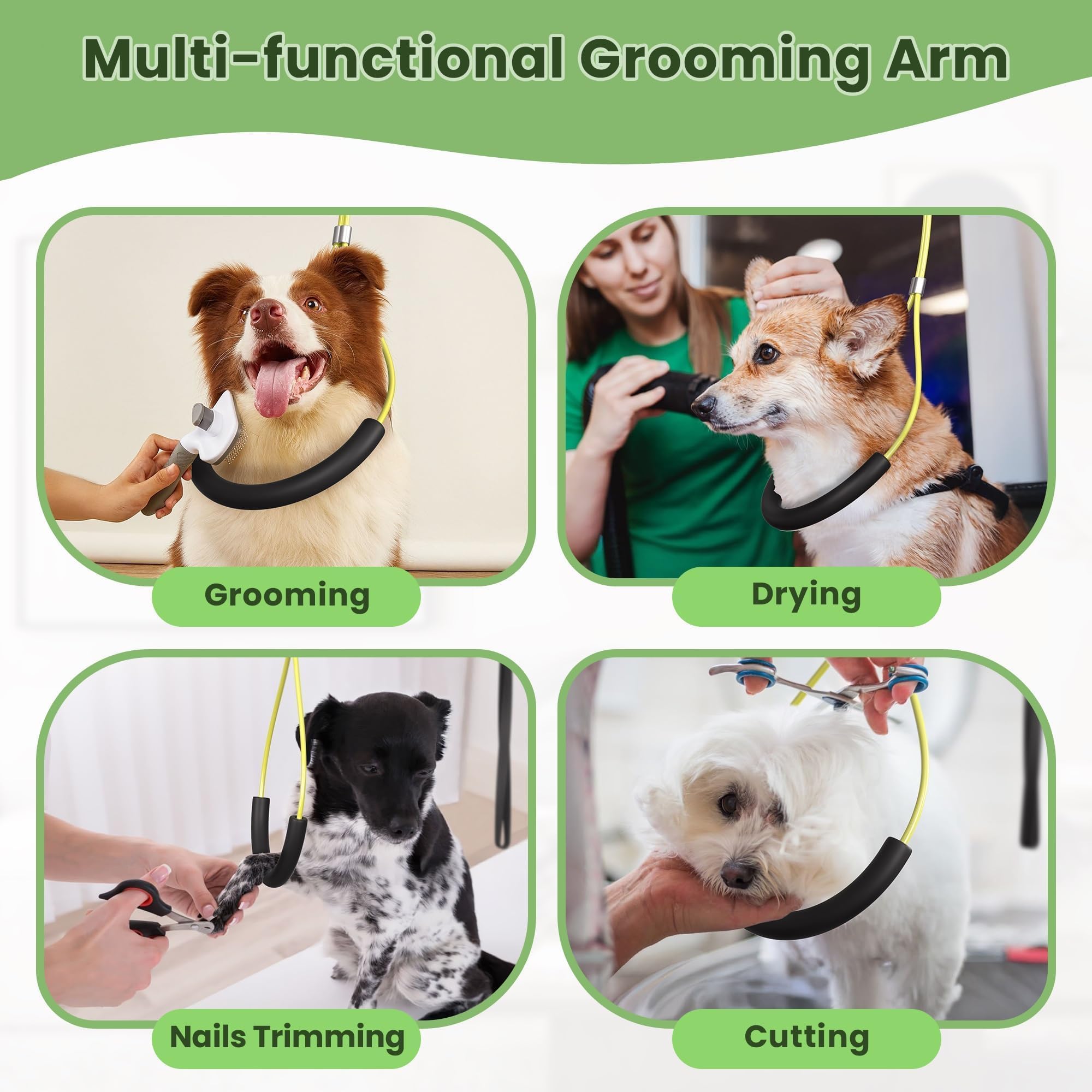 Josmimic quick setup grooming arm enabling easy height adjustments
