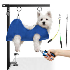 Josmimic foldable dog grooming arm clamp providing secure support during at-home grooming.