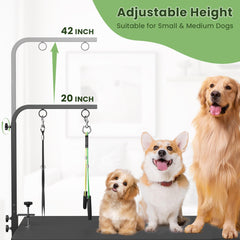 Josmimic grooming arm with hammock and haunch holders supporting calm trimming
