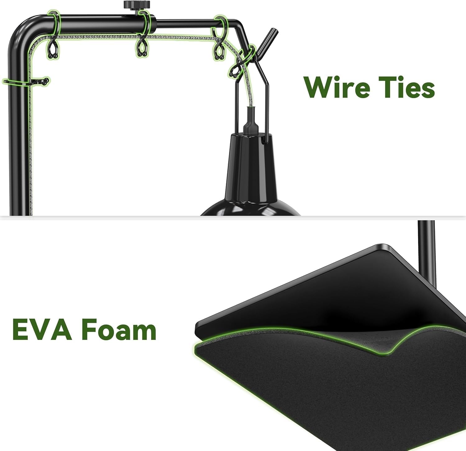 Josmimic Reptile Heat Lamp Stand supports up to 7 pounds for fixtures.