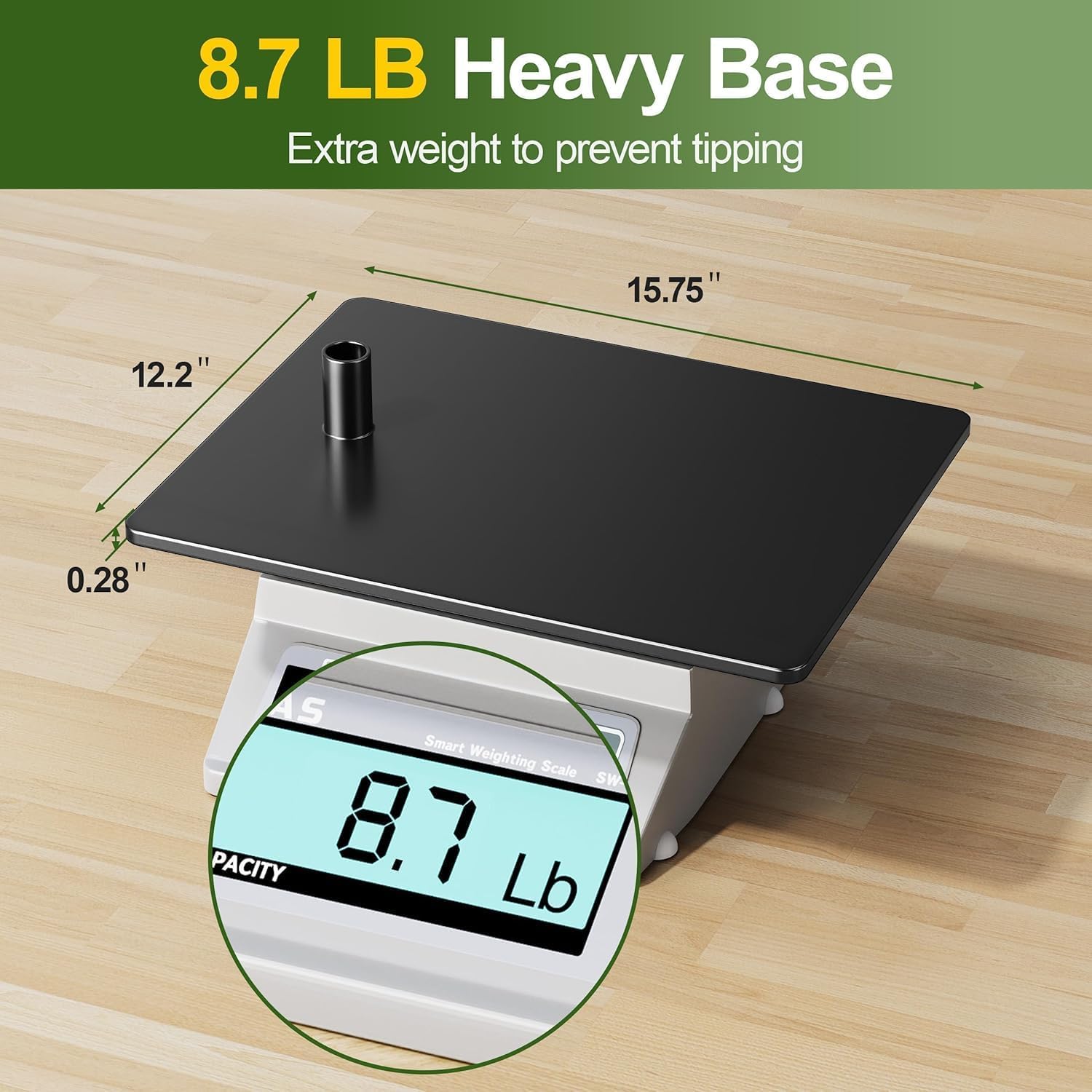 Josmimic Reptile Heat Lamp Stand stable base prevents tipping.