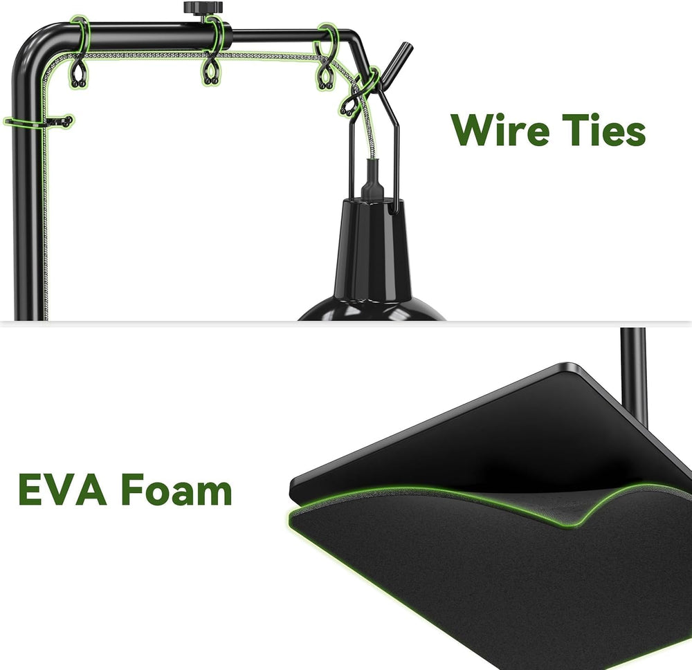 Josmimic Reptile Heat Lamp Stand UVB compatibility supports reliable basking.