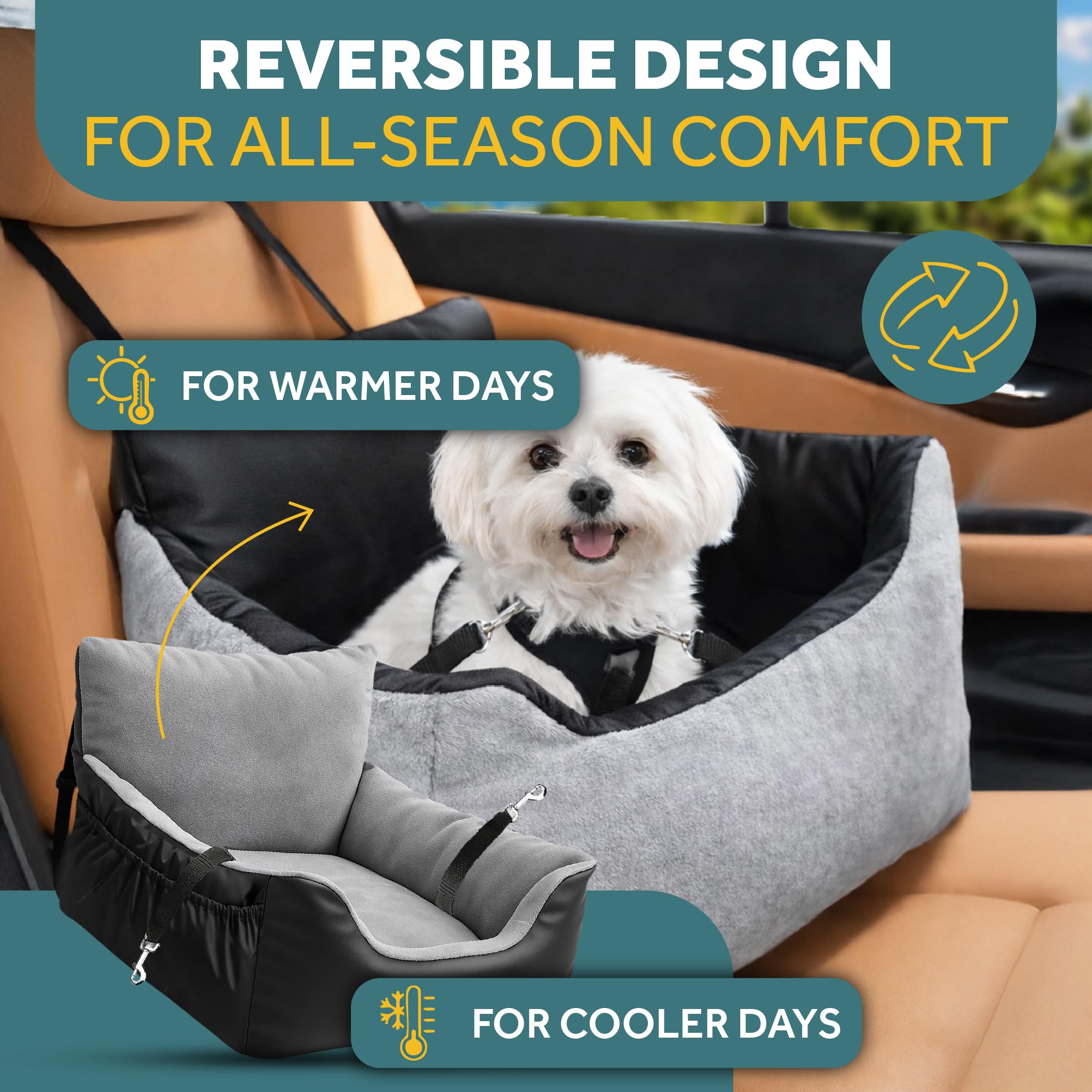 JOTADE dog seat anti-slip base stays securely in place.