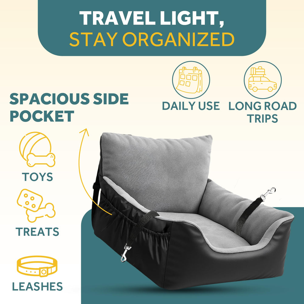 JOTADE dog seat elevated interior improves visibility and comfort.