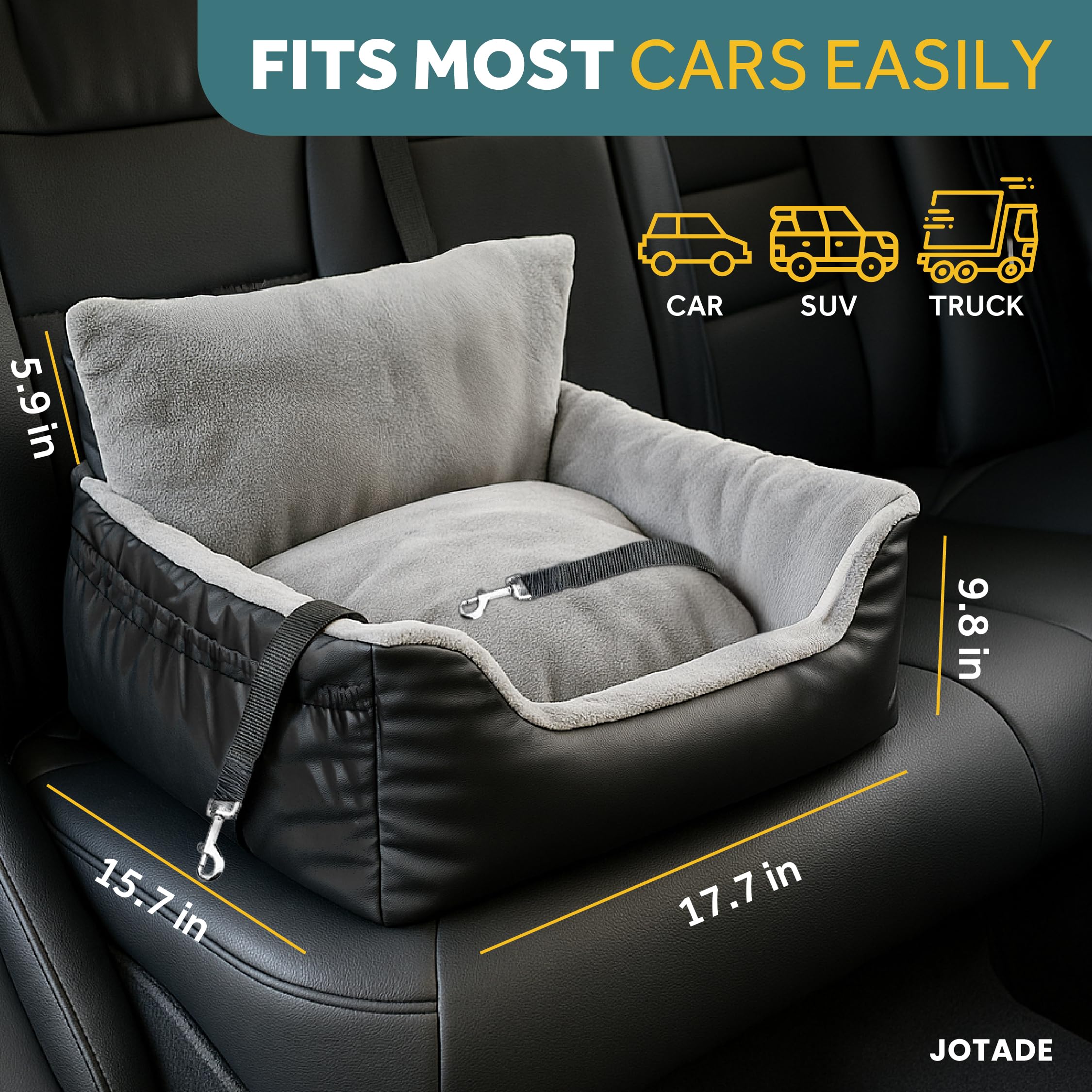 JOTADE dog seat quick-install straps fit any car.