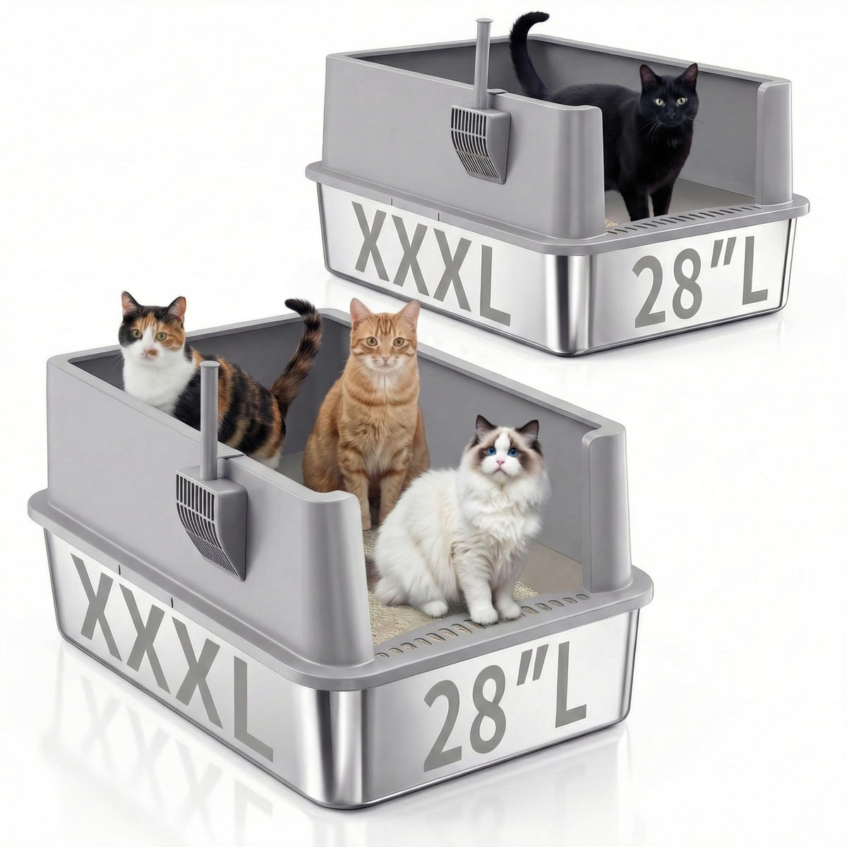 Jotesnew 28x20 XL litter box with lid for easy cleaning