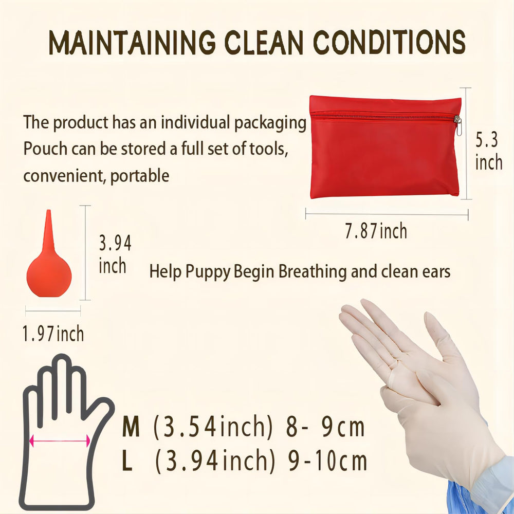 JounLoin red storage bag keeps whelping supplies organized