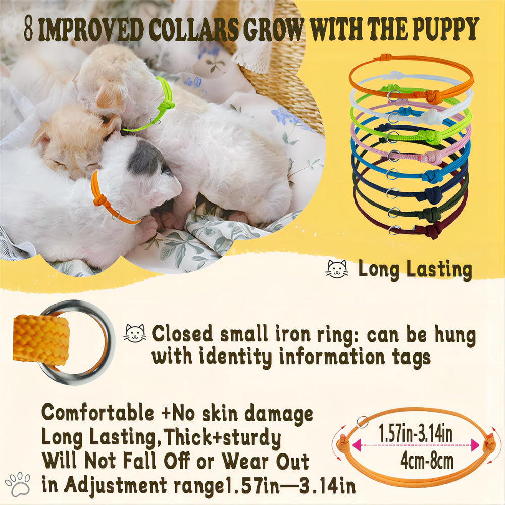 JounLoin whelping collars in bright colors for identification