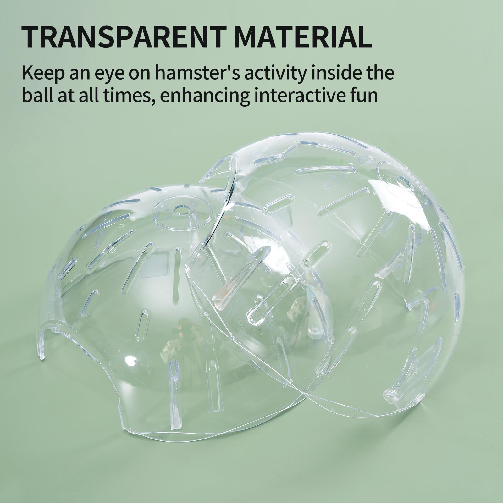 JOUSONTY hamster ball closeup ventilation holes demonstrates breathability during play