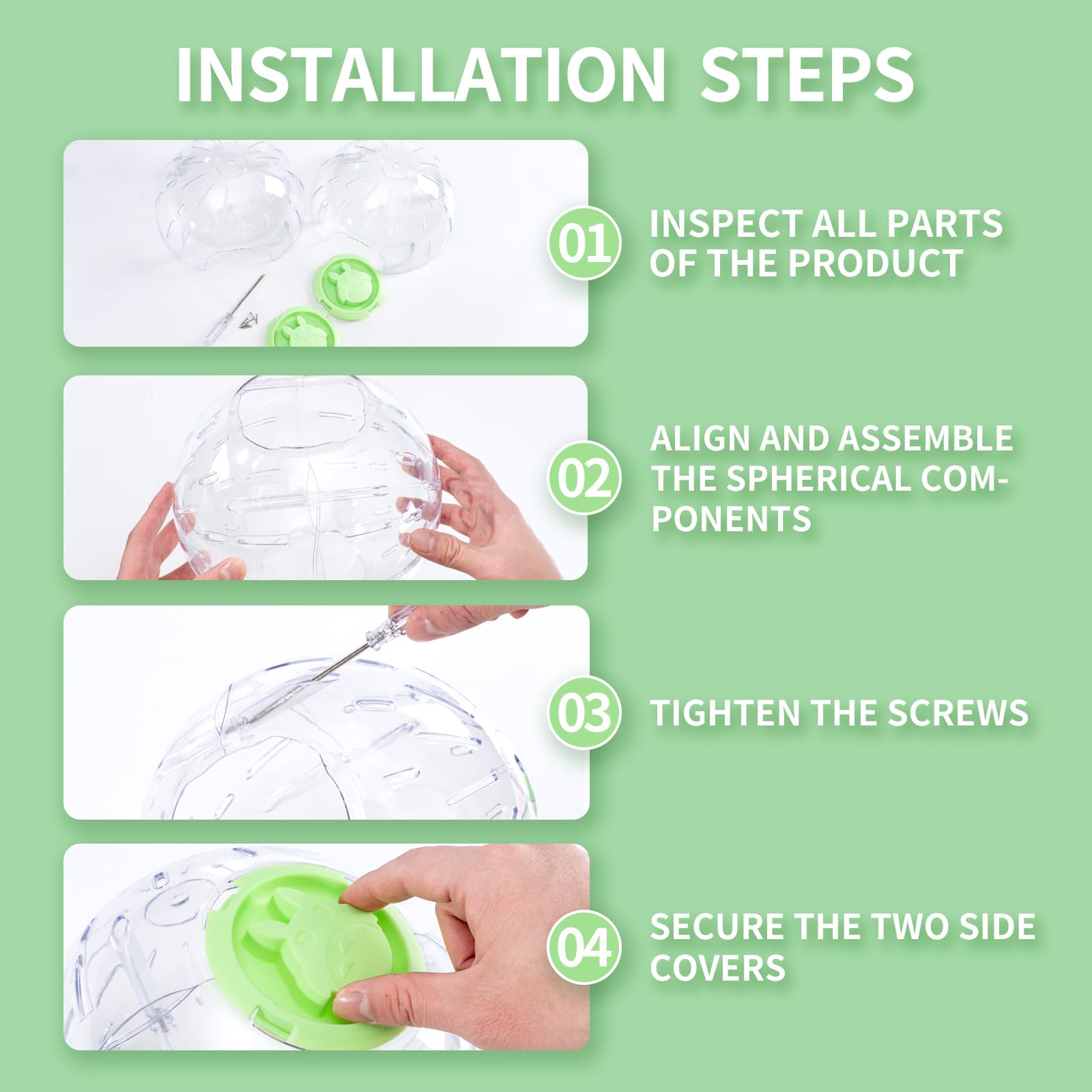 JOUSONTY hamster ball detachable cap facilitates easy cleaning and hygiene