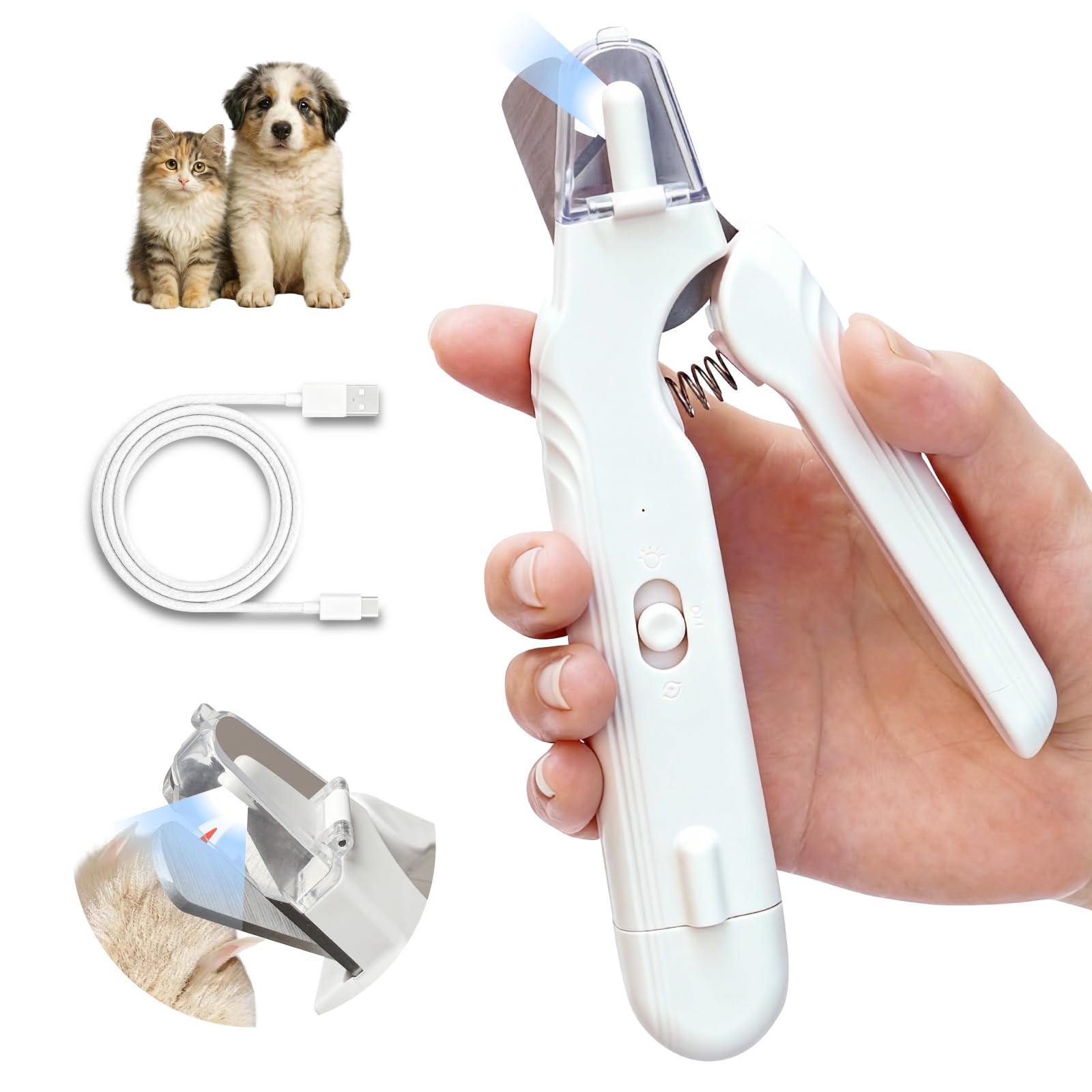 Jovoria Safe 2-in-1 nail clipper with LED light for precise, guided grooming.