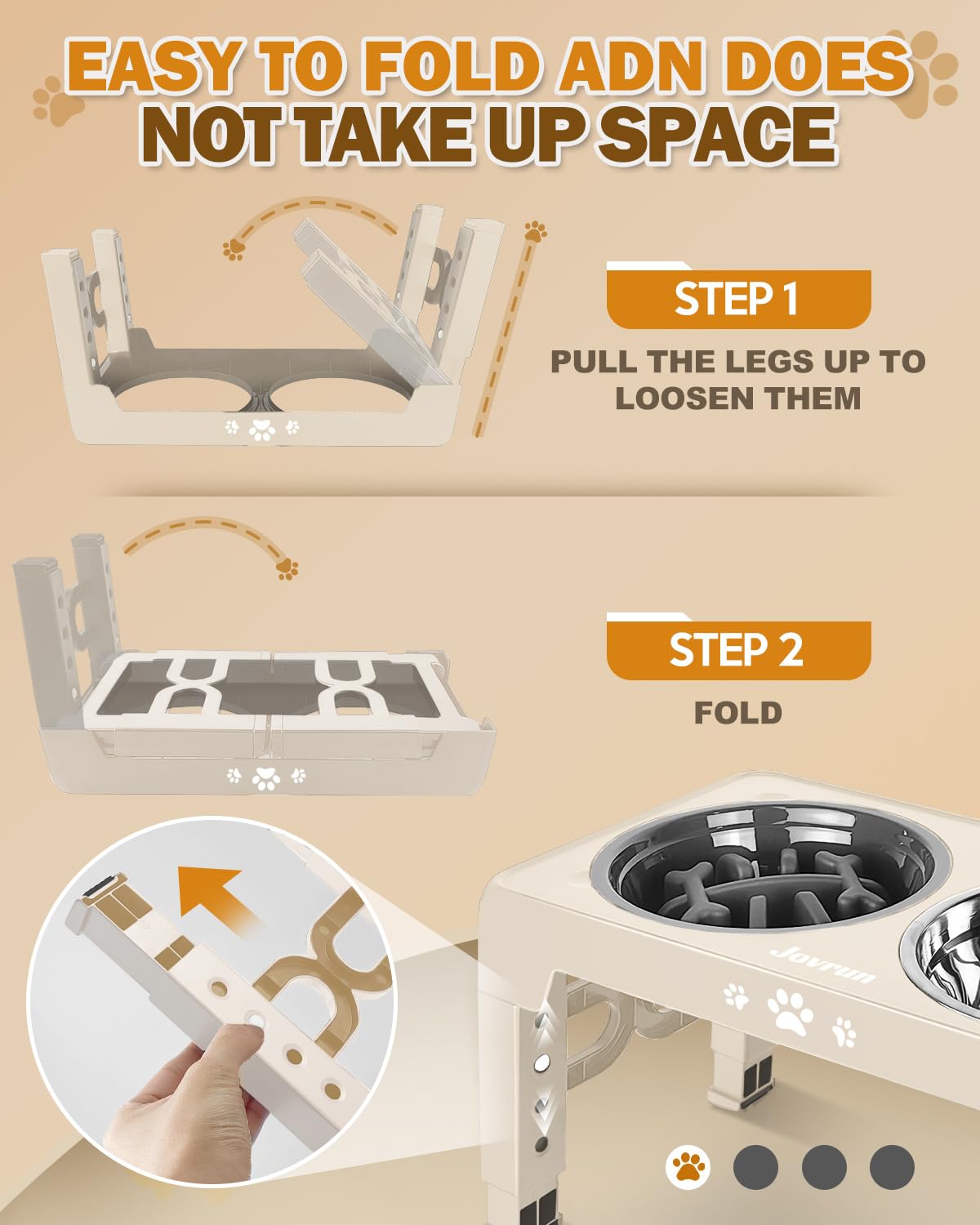 Jovrun 7.8-inch bowls ideal for kibble and water