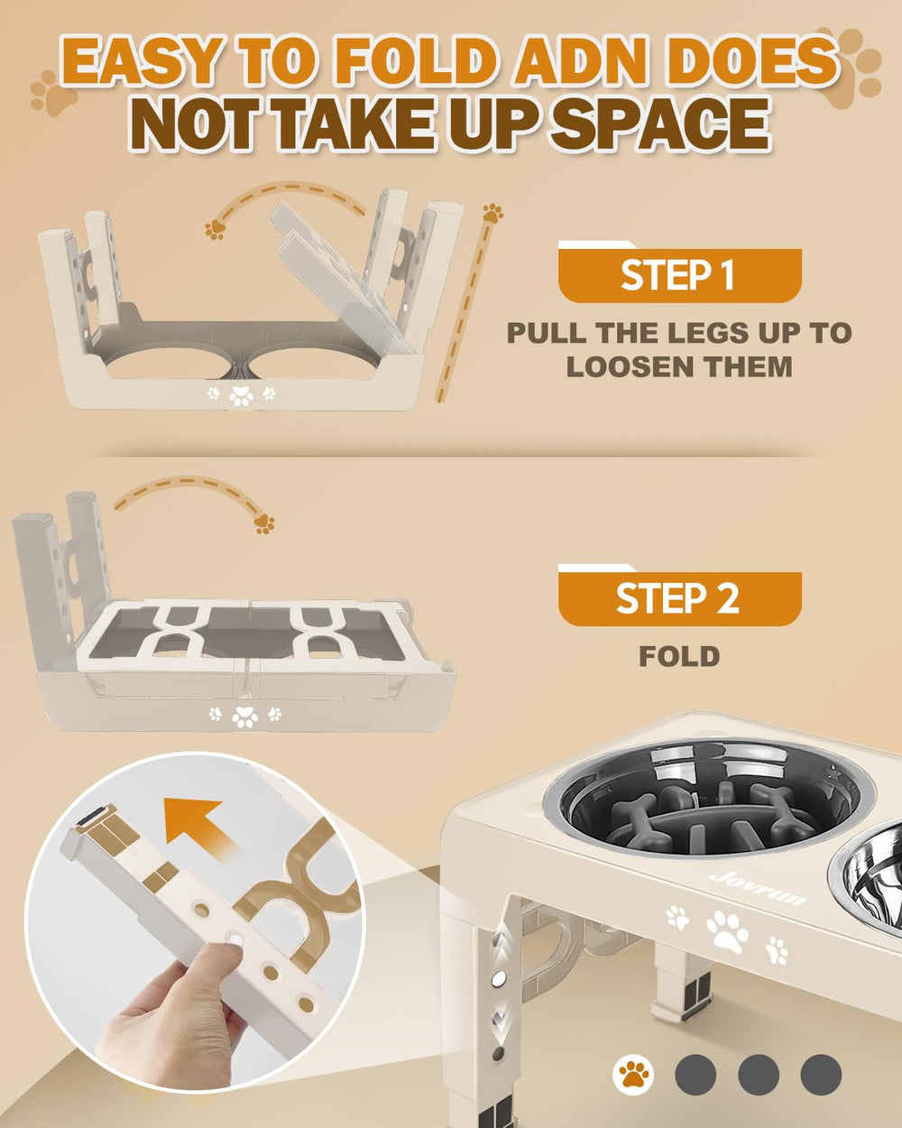 Jovrun 7.8-inch bowls ideal for kibble and water