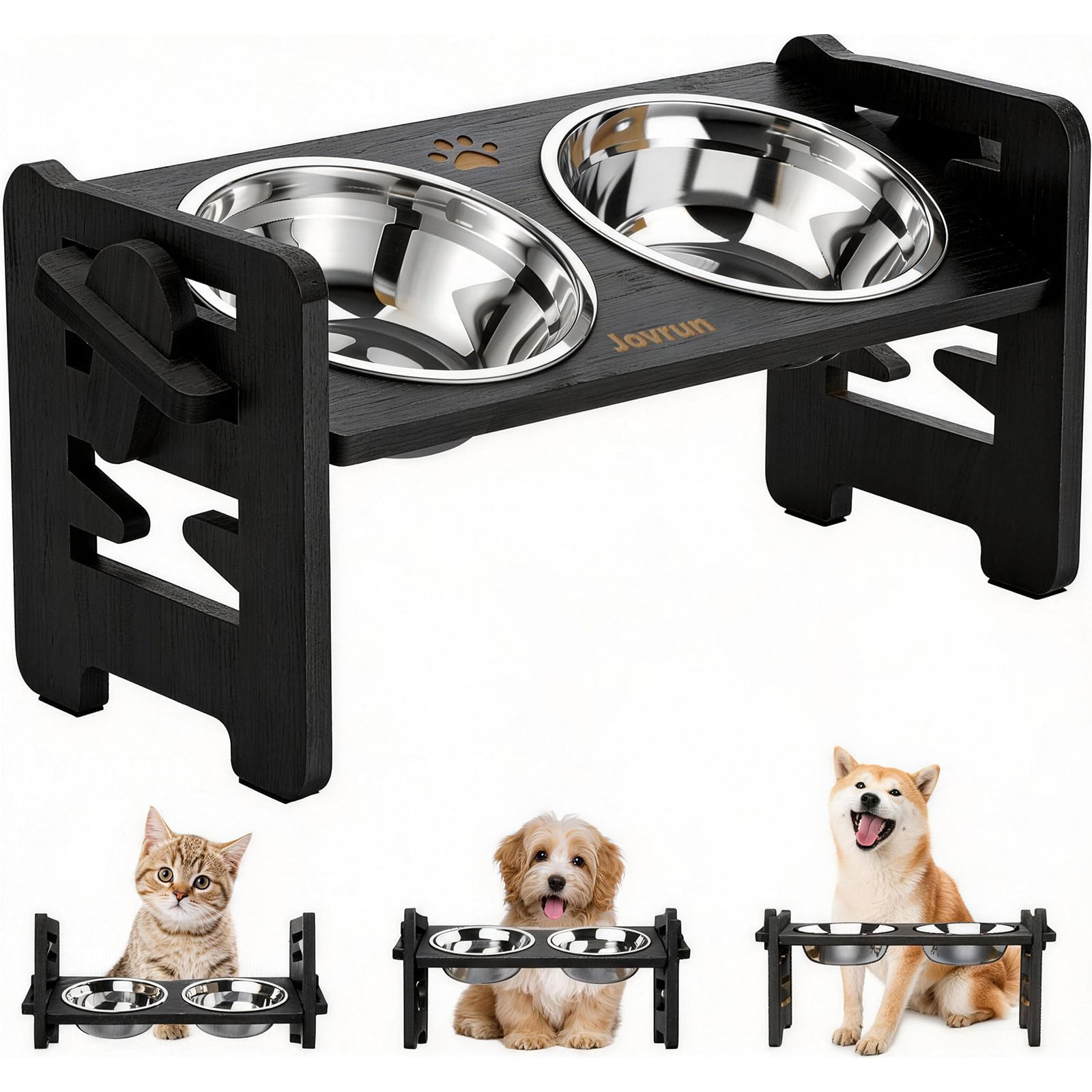 Jovrun elevated dog bowl stand with tilt for small dogs