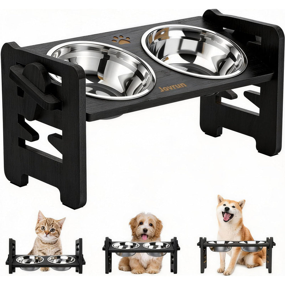 Jovrun elevated dog bowl stand with tilt for small dogs