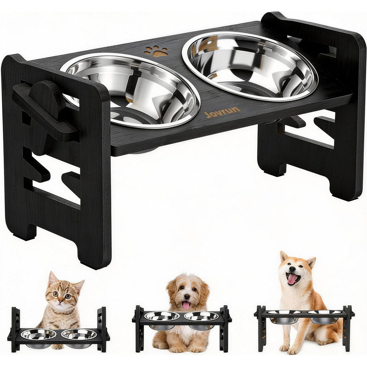 Jovrun elevated dog bowl stand with tilt for small dogs