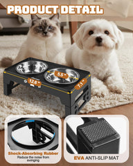 Jovrun 5.5-inch bowls suitable for kibble or wet food.