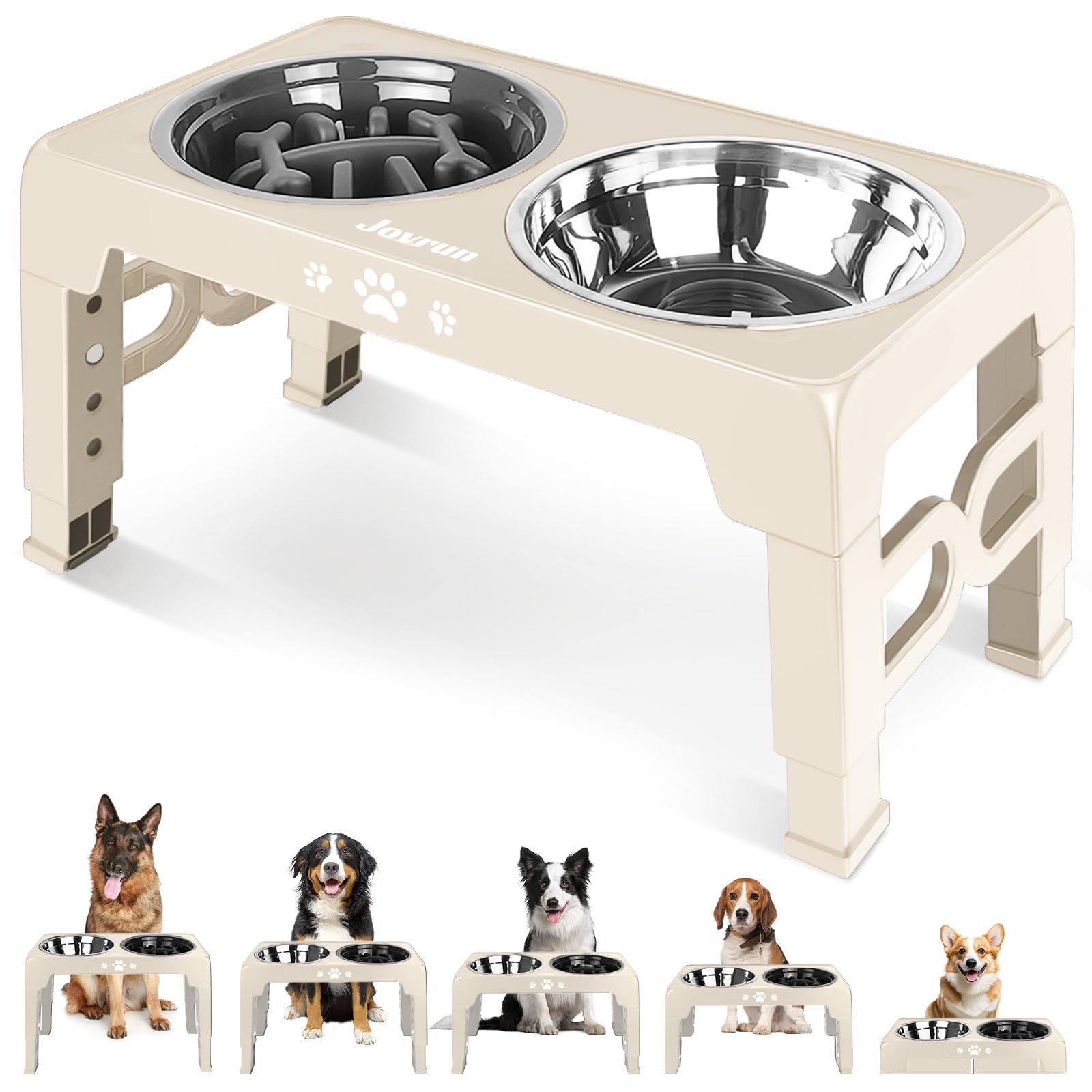Jovrun elevated dog bowls with non-slip stand for stable feeding