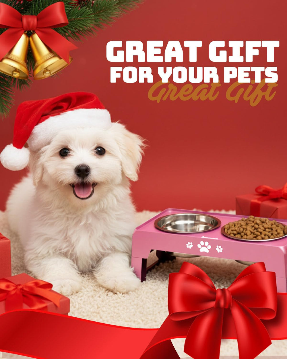 Jovrun elevated bowls ideal for small dogs and cats across life stages