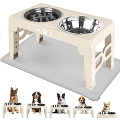 Jovrun elevated stand with bowls for comfortable dining height for medium dogs