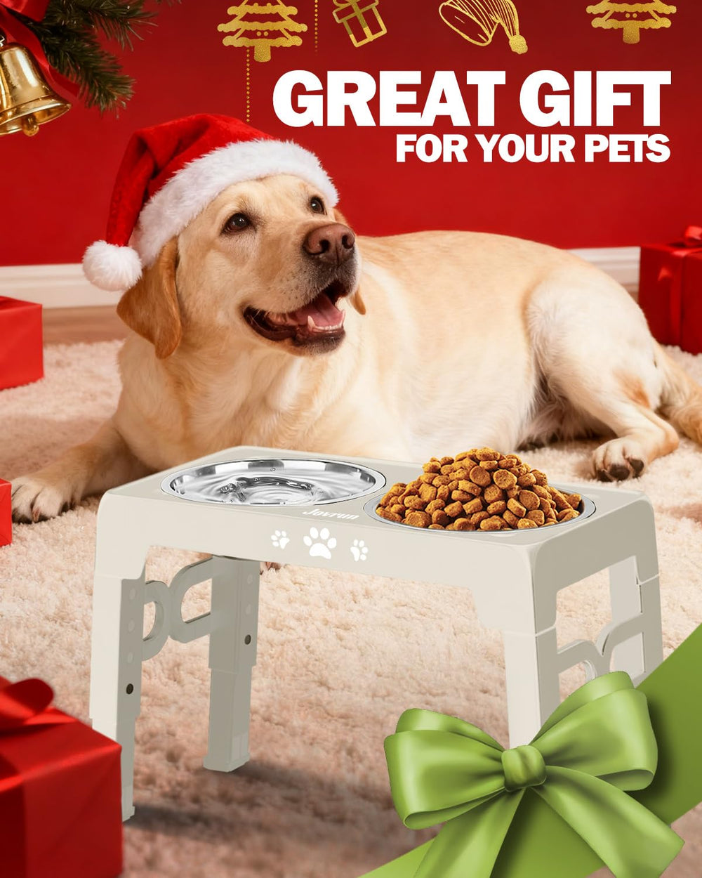 Jovrun elevated feeder design supports growing dogs from puppy to senior