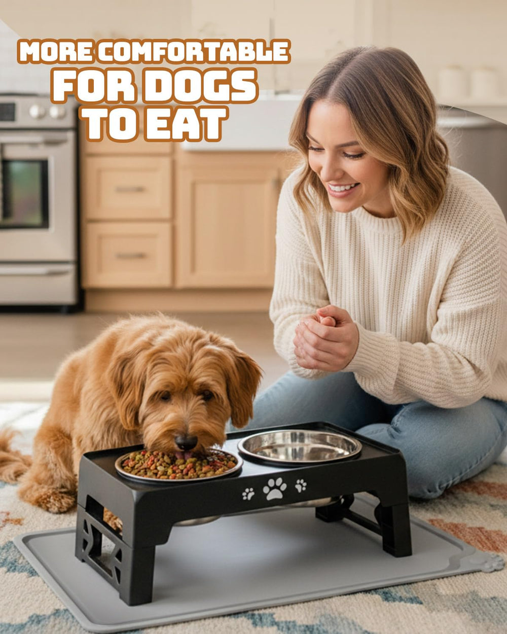 Jovrun silent rubber rim reduces noise during mealtime.