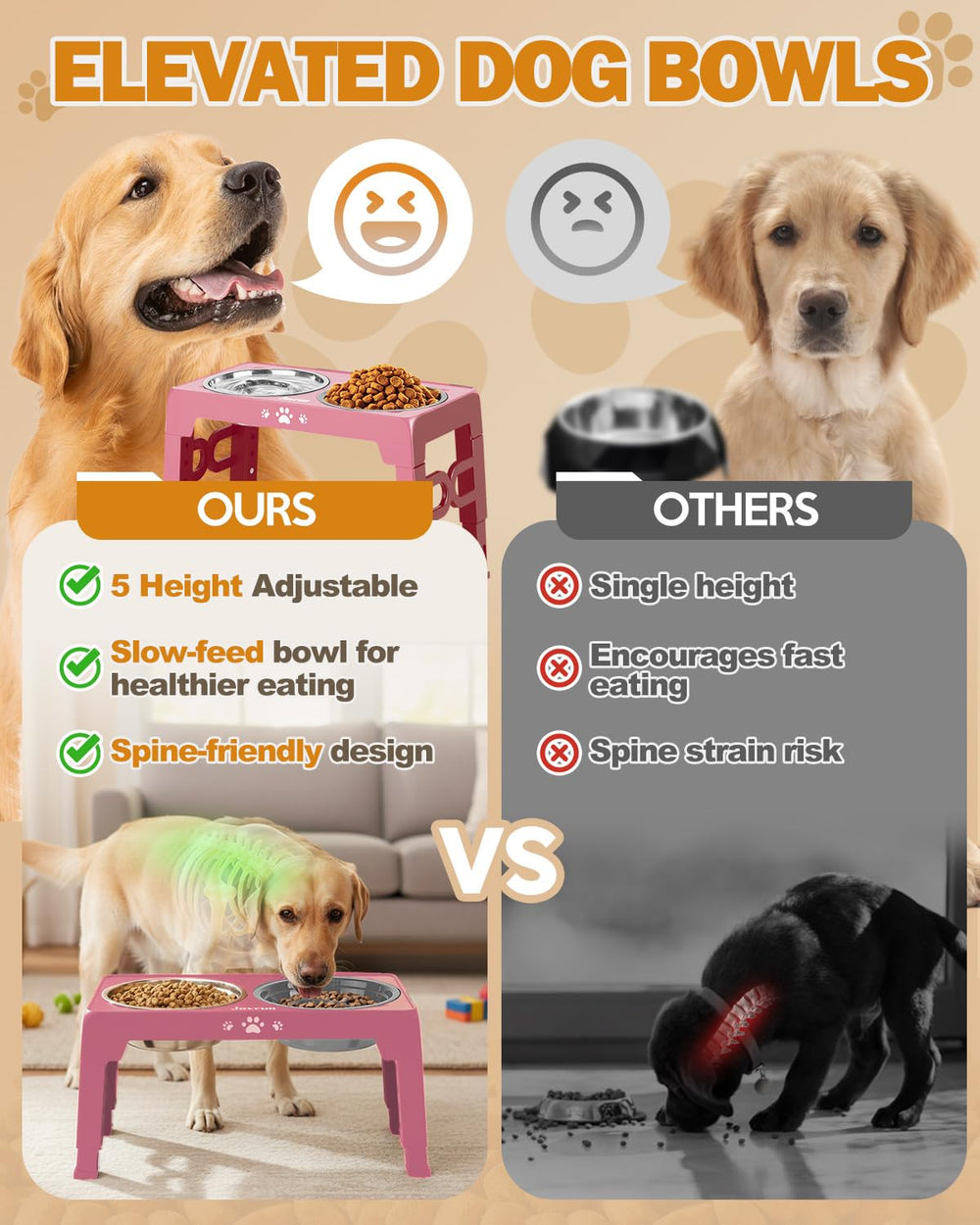 Jovrun slow feeder bowl enables paced eating for calmer meals.