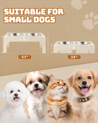 Jovrun stainless steel bowls 5.5-inch diameter for kibble, water, or treats