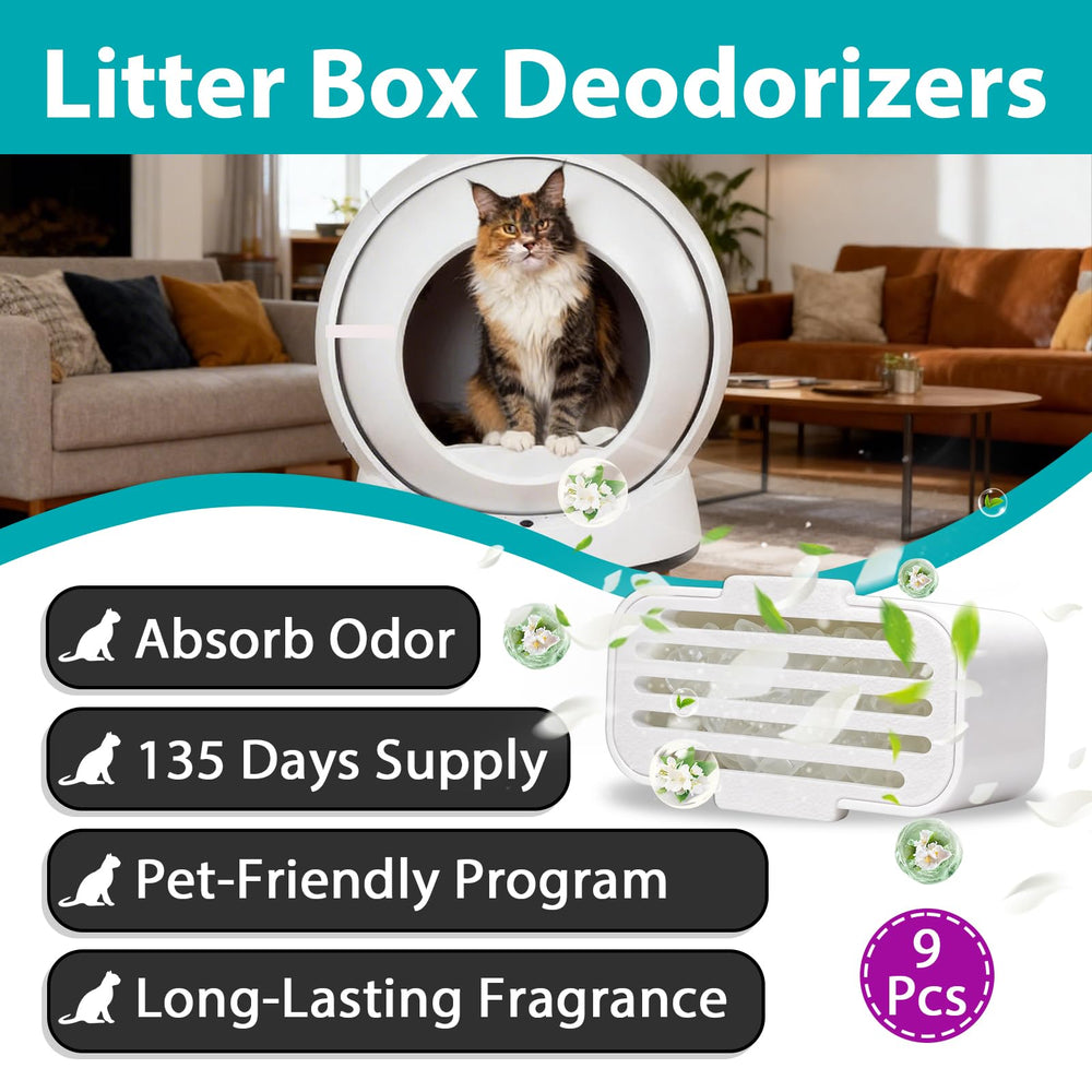 Deodorizers placed in litter box slot for easy setup