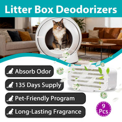 Deodorizers placed in litter box slot for easy setup