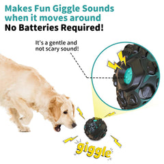 JoyBruko dog ball double layer construction demonstrates added durability during chews.